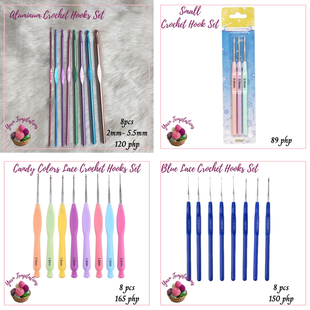 Crochet hook set Bamboo crochet hook set Small size\Lace hook set