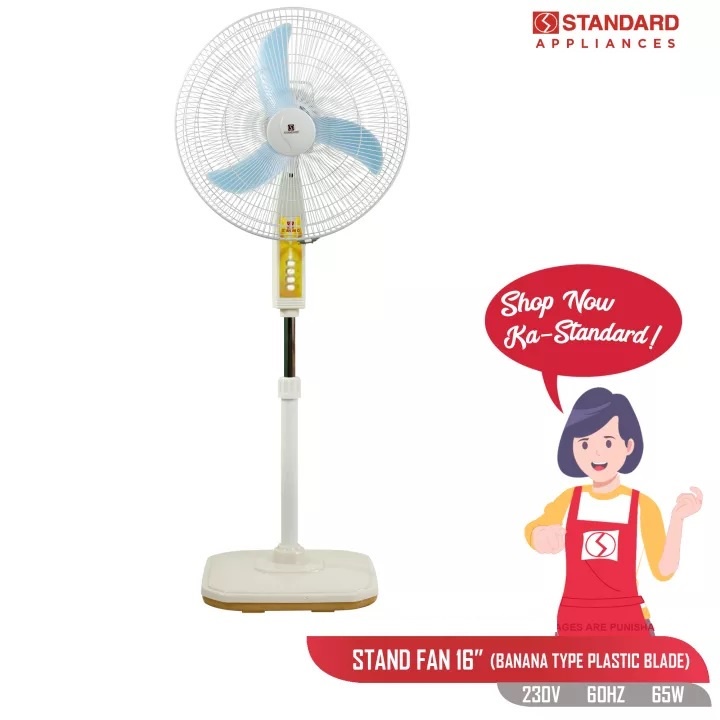 Standard Stand Fan SSA16 16inch Plastic Banana Blade Stand Fan