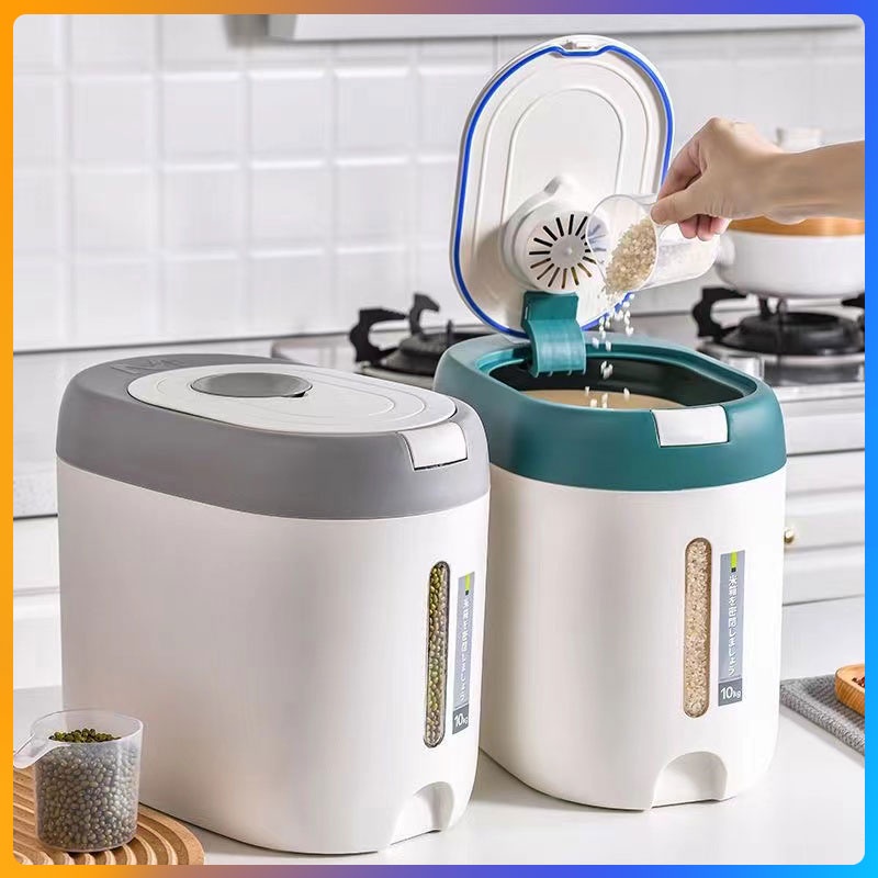 10L Rice container/multipurpose large capacity rice storage dispenser ...