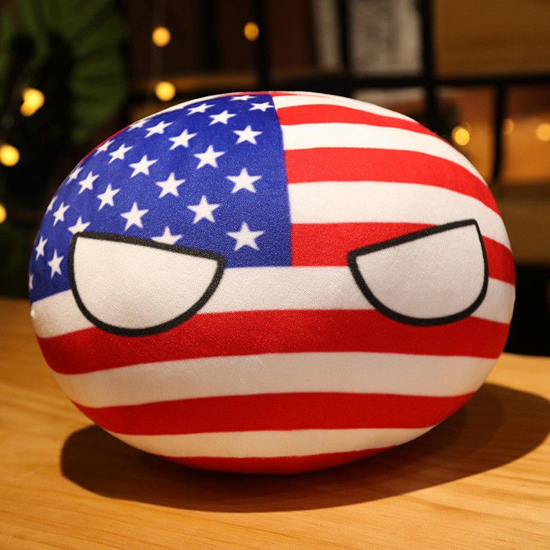 10cm Countryball Plush Toys Polandball Pendant Country Flag Balls