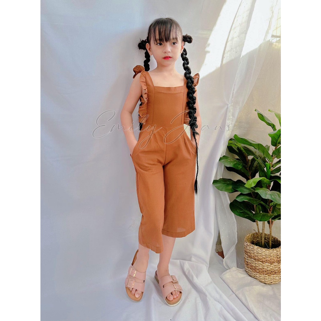 EMILY Overall Cotton Linen Casual Jumpsuit For Kids Free Size 3-6 years ...