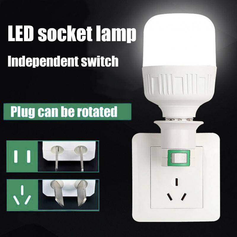 E27 Screw Lamp Socket with Switch Lamp Holder Conversion Plug Light