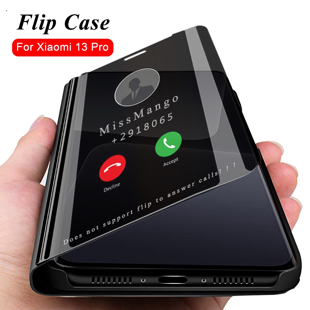 For Xiaomi 13 Pro Smart Mirror Leather Flip Case Xiomi Xaomi Mi 13pro ...