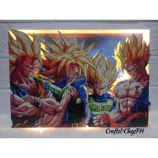 Dragon Ball Super Saiyans 2D Lighted Wall Mural A4 Size / by Ctrafts