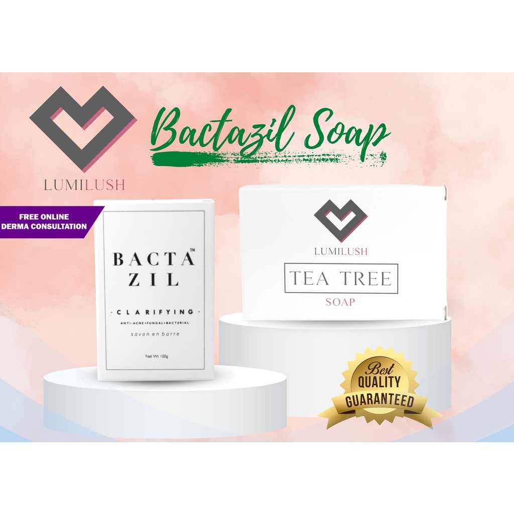 Bactazil Soap 100g / LUMI LUSH Tea Tree Soap 135g Fight Acne Antifungal