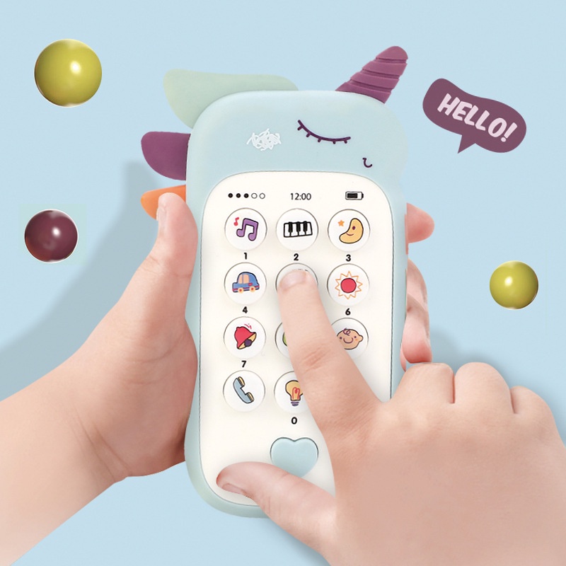 Baby Phone Toys Telephone Teether Music Voice Toy Early Educational ...