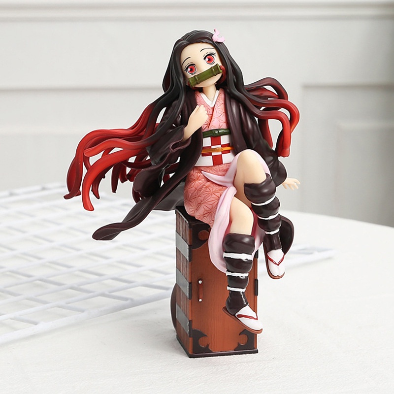 15CM Anime Demon Slayer Figure Kamado Nezuko Sitting On The Box Action ...