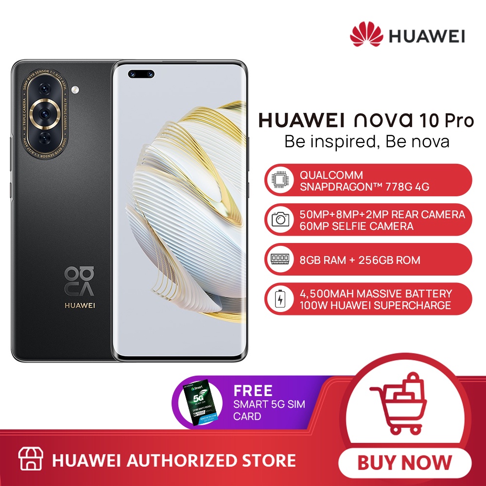 HUAWEI nova 10 Pro Smartphone | 8GB+256GB | 60MP Dual Autofocus Front ...