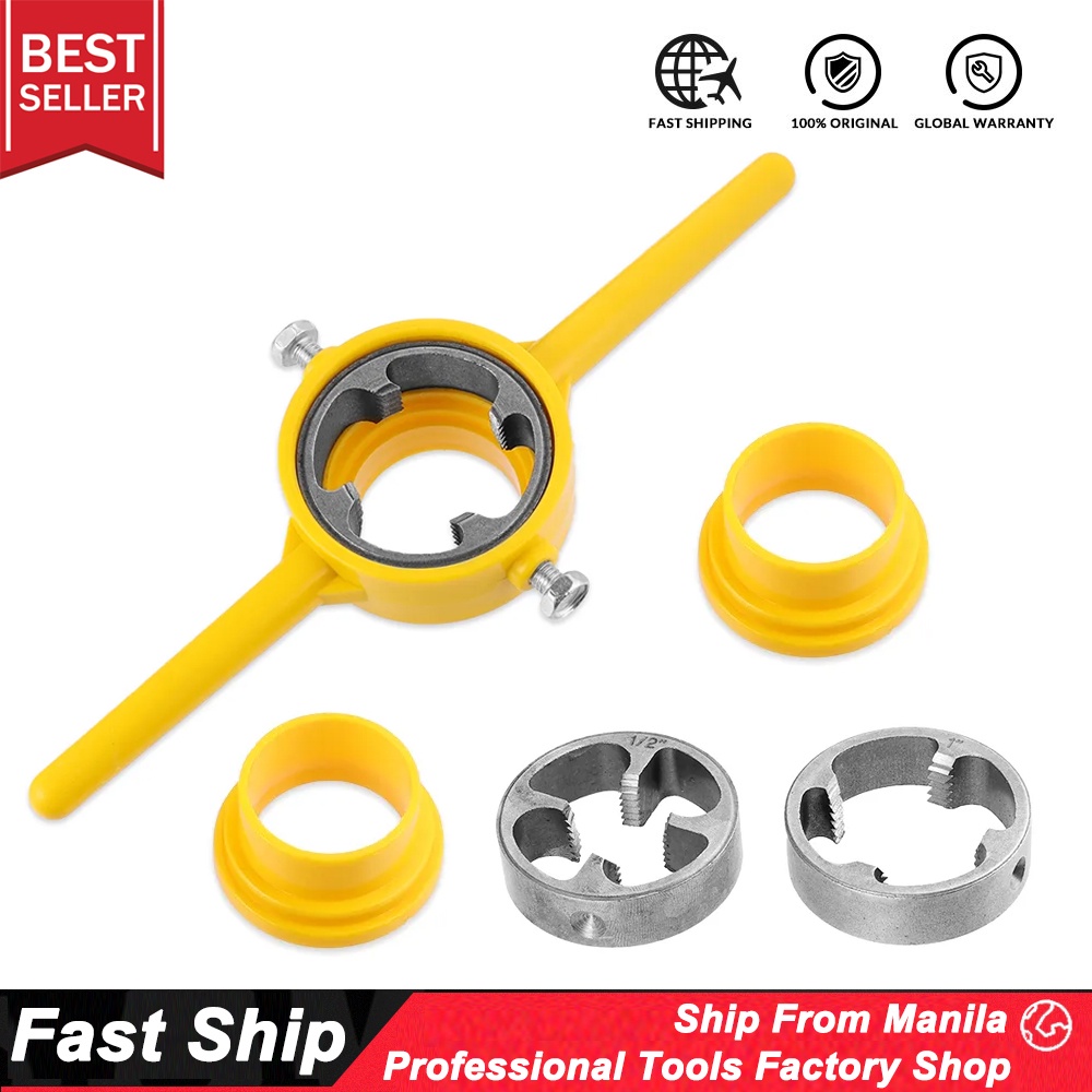 COOFARI PVC/steel Thread Maker Yellow Pipes Threader Tool Set NPT Tube