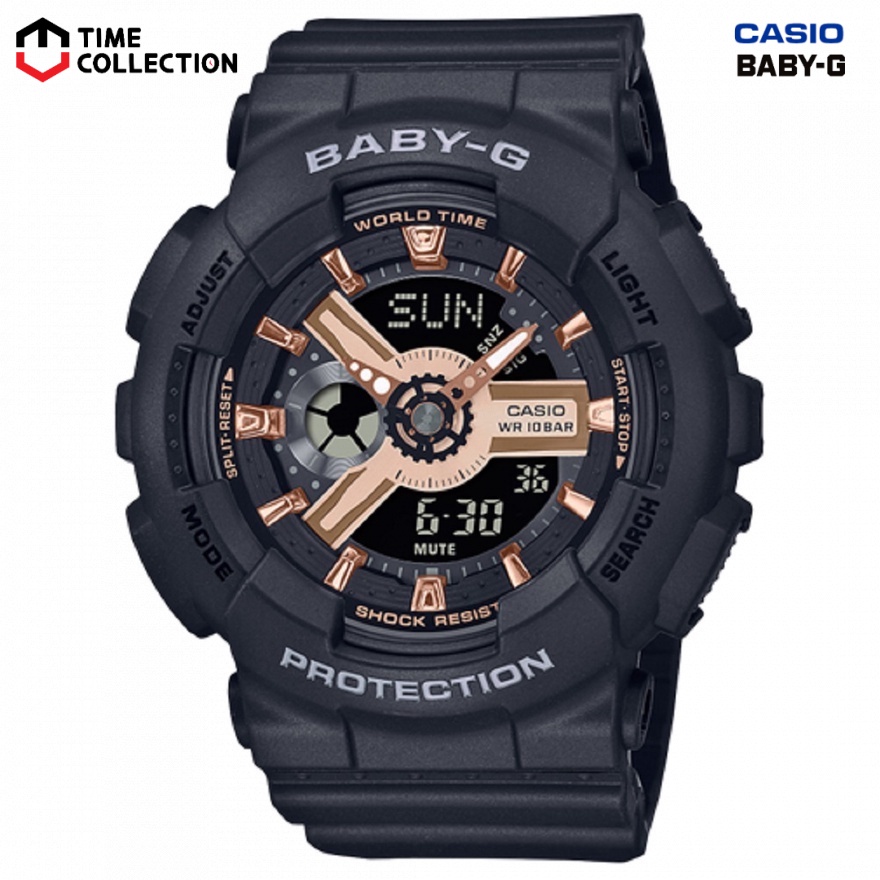 Casio Baby g BA 110XRG 1A Digital Analog Rubber Strap Watch For Women