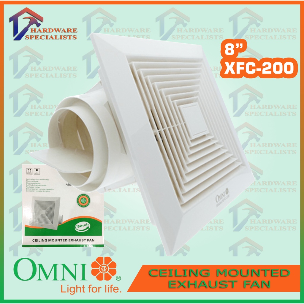 Omni Ceiling Mounted Exhaust Fan 8" XFC200 100 Pure Copper Shopee