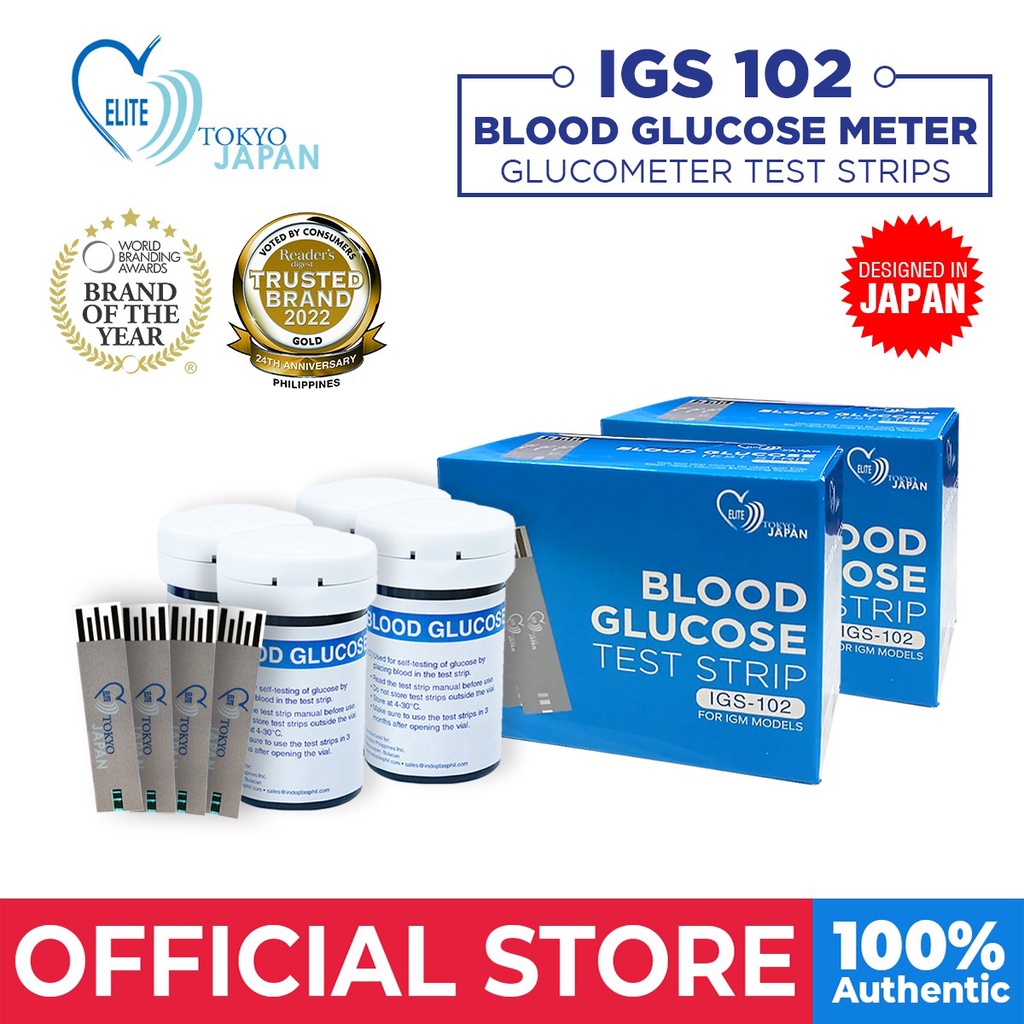 Elite IGS102 Blood Glucose Meter Test Strips 100 pcs (2 boxes) Shopee Philippines