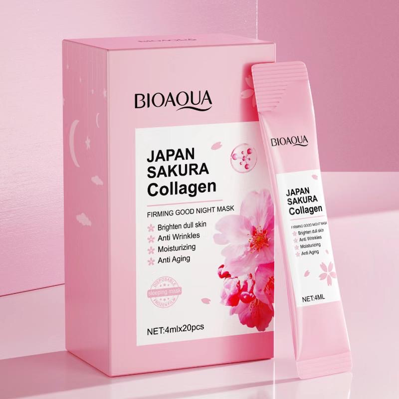 NEW Bioaoua japan sakura collagen firming good night mask 4Ml*20pcs