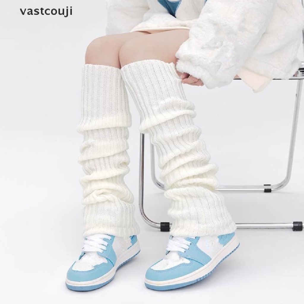 Leg Knit Warmer Winter Warm Keeping Legs Sleeves Thermal Kniting Ankle  Warmers White