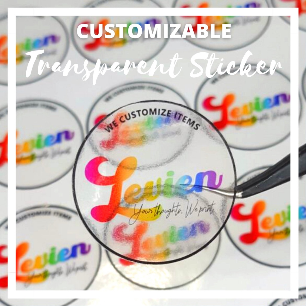 Levien WATERPROOF Transparent/Clear Customized Personalized Sticker and ...