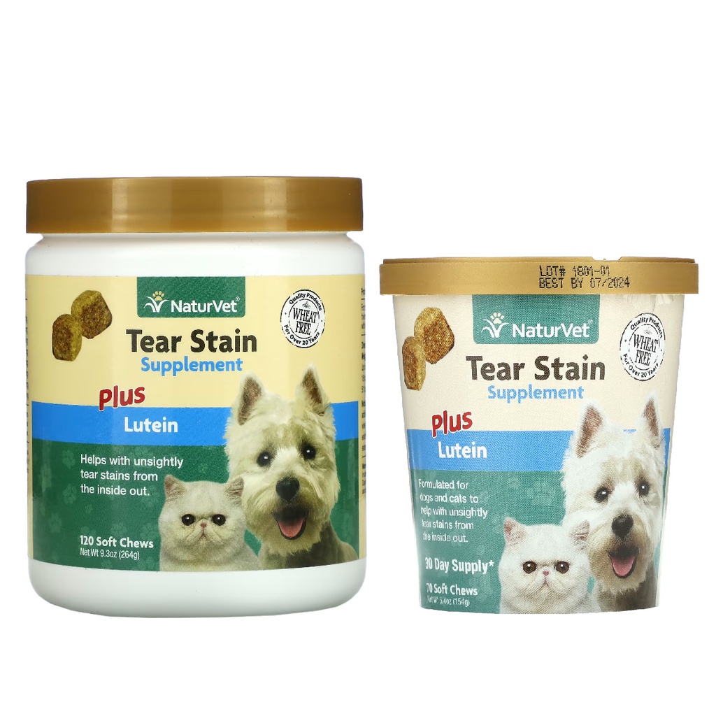 NaturVet Tear Stain Soft Chews for Cats and Dogs