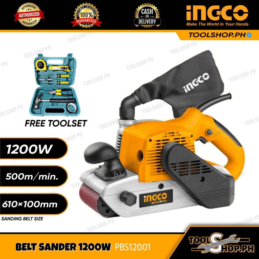 INGCO Belt Sander 1200W PBS12001 With Free Toolset Shopee Philippines
