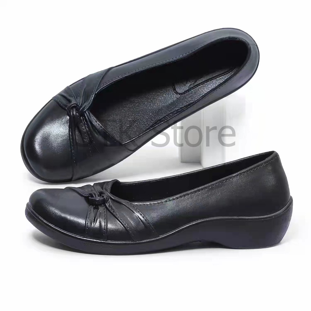 STK606 Premium Black Shoes School Rubber Shoes Girls/Women Work Shoes
