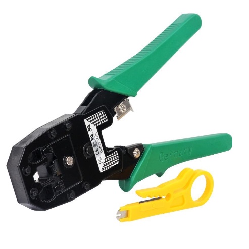 Network Cable Tester + Crimper Tool for LAN RJ45 RJ11 RJ12 CAT5 CAT6 ...