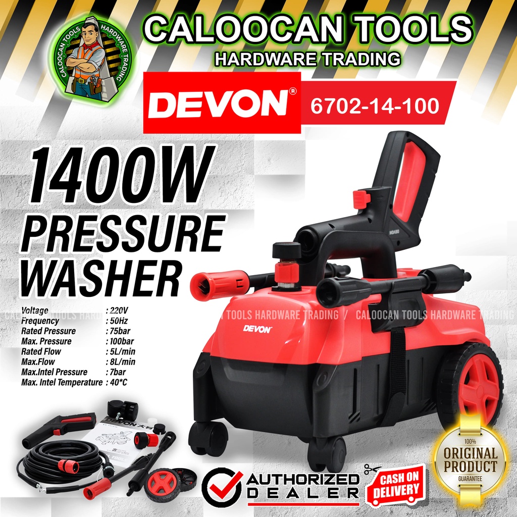 DEVON Germany 670214100 Industrial 1400W Heavy Duty Pressure Washer