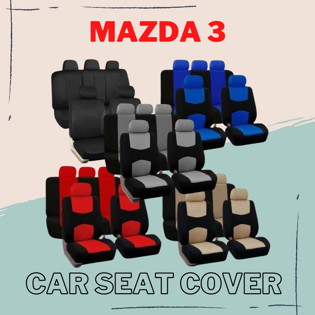 MAZDA 3 Car Seat Covers Set for 5 Front Seat Back Seat Headrest Cover BREATHABLE MATERIALS