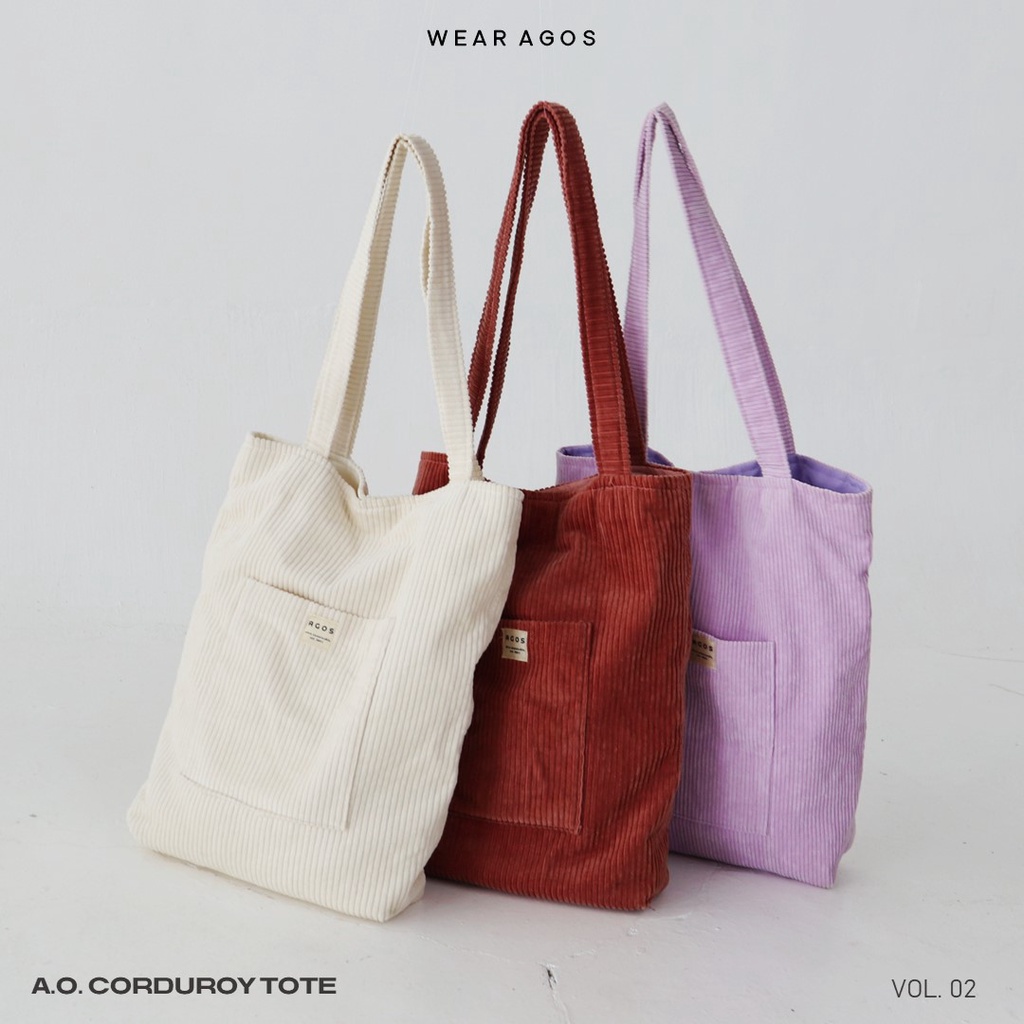 Korean corduroy tote online bag