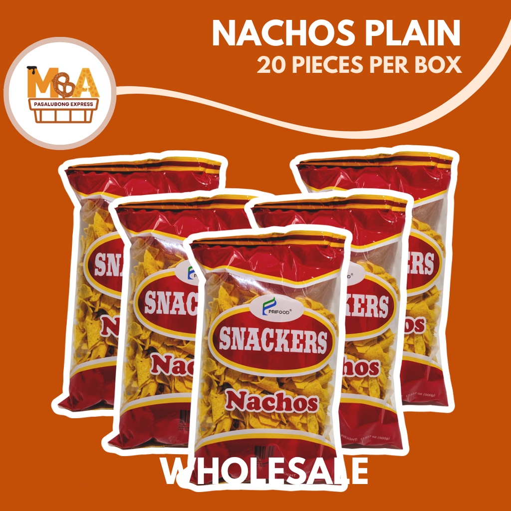 WHOLESALE! SNACKERS NACHOS PLAIN 500GRAMS (20 PIECES PER BOX) Shopee