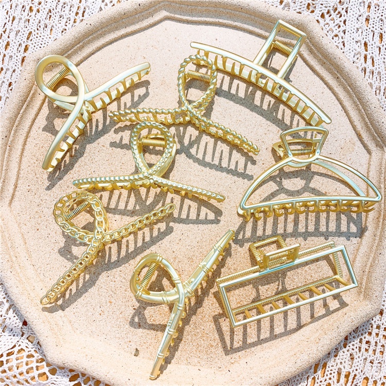 10CM Metal Hair Clamp Large Size Gold Color Hair Accessories Shopee Philippines