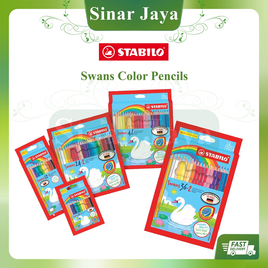 [SJ] Stabilo Swans Color Pencils / Color Pencils (1 Box) | Shopee ...