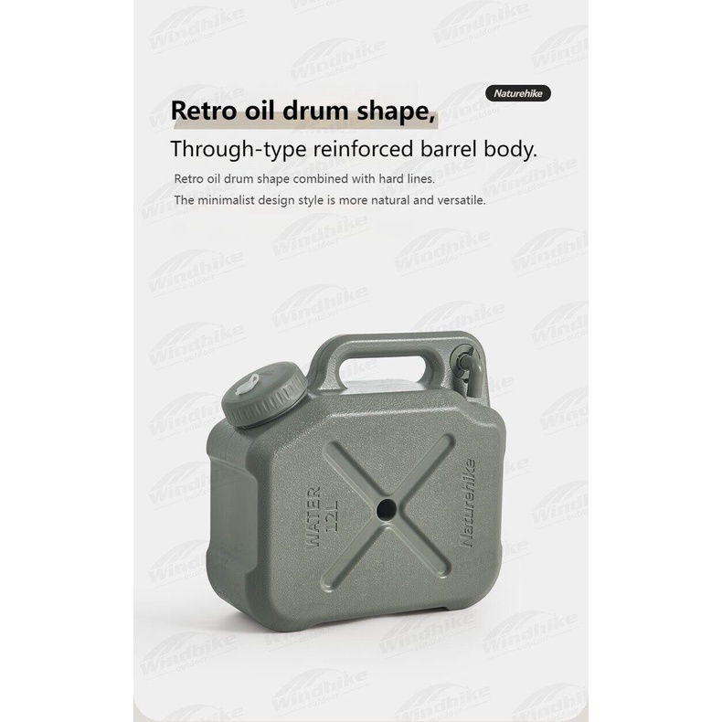 Naturehike 12L 20L Retro Style Plastic Food Grade Drinking Water