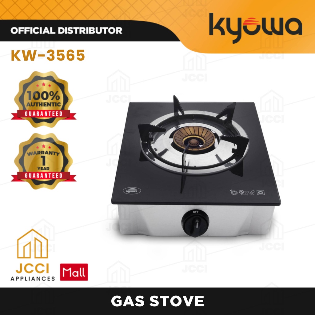 Kyowa 1B Glass Top Gas Stove w/ Cast Iron Burners Original with 1 Year