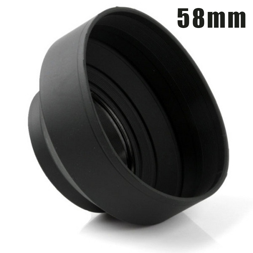 3in1 Rubber lens hood for 49mm 52mm 55mm 58mm Lens Internal mounting