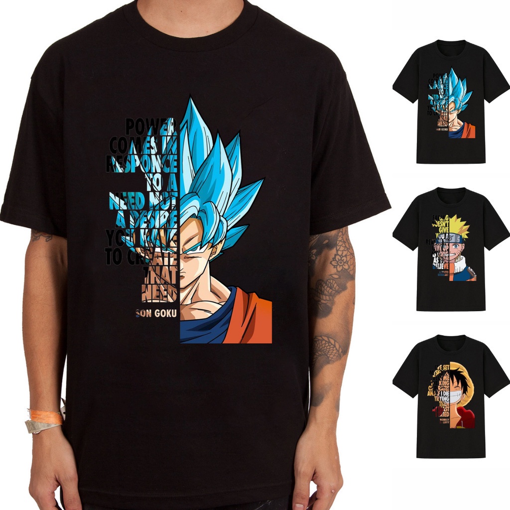 Japanese Anime T shirt ONE PIECE NARUTO Dragon Ball UniseCotton Short ...