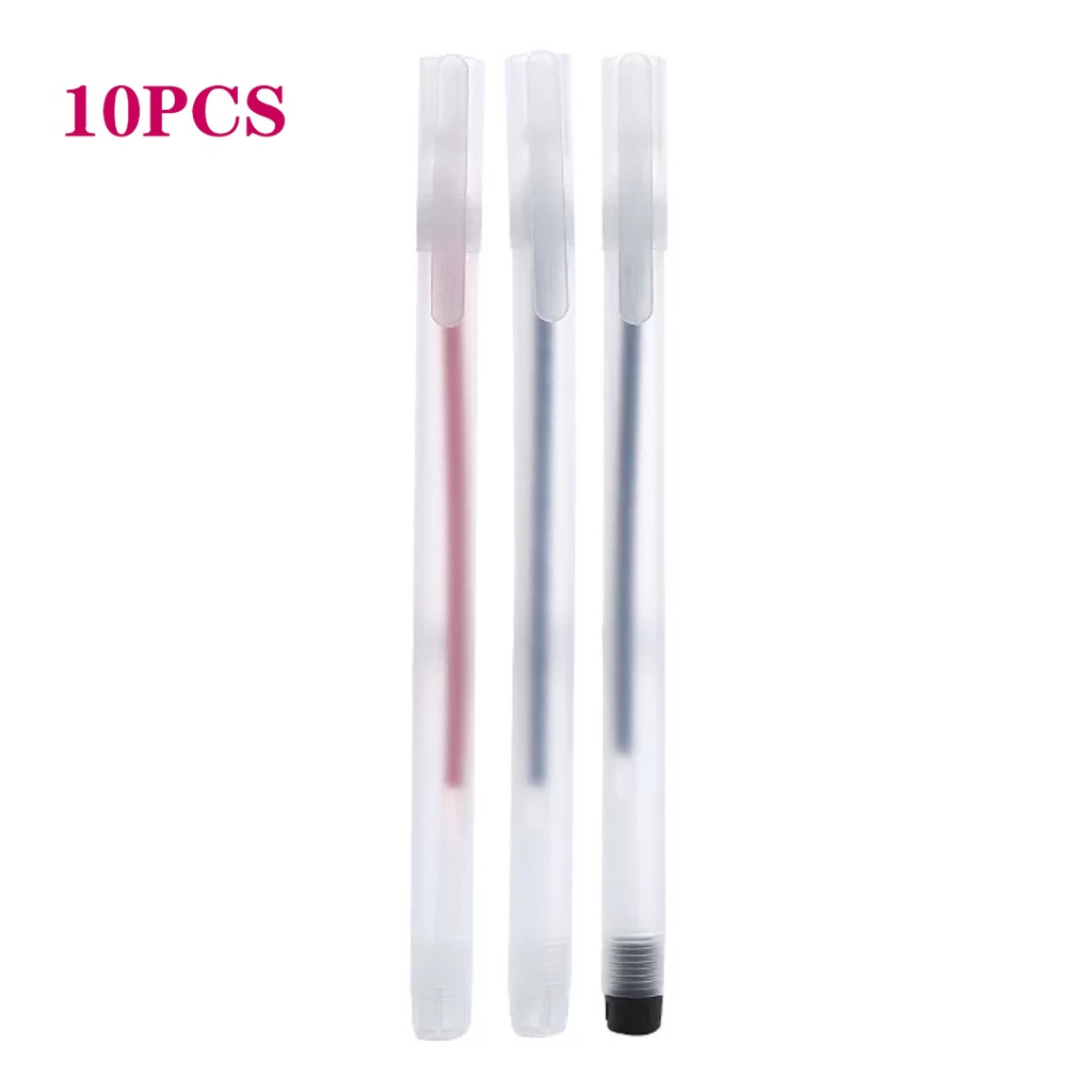 YUTU 10PCS Pen inks style Gel Pen black frosted full tube 0.5mm ball ...