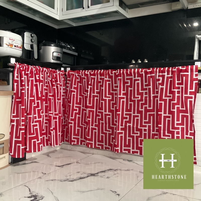 ICON LV Leaves kitchen sink home curtains *60x30inches panlababo