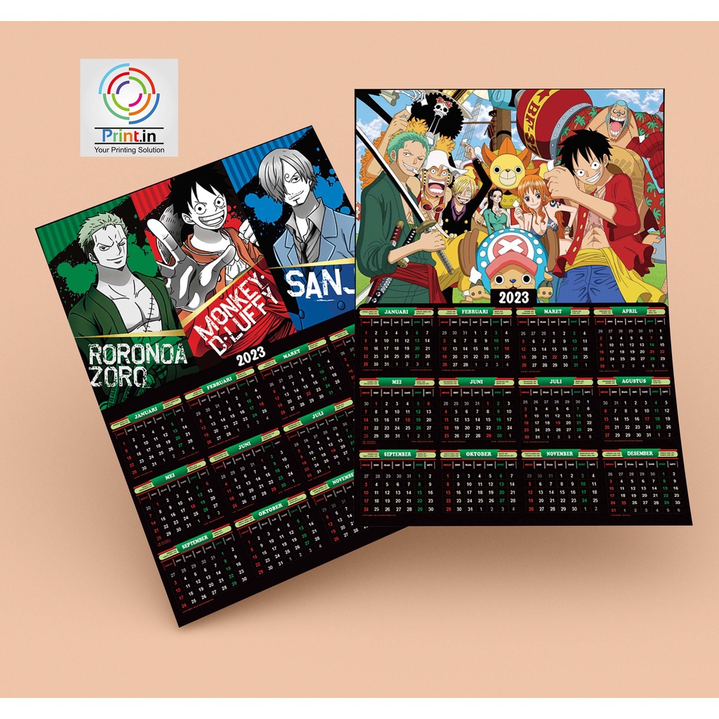 One Piece Anime 2025 Calendar, Full 12 Months Shopee Philippines