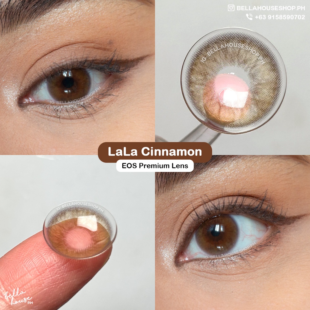 EOS Premium Lens LaLa Cinnamon (Natural Amber Brown Nongraded, Graded