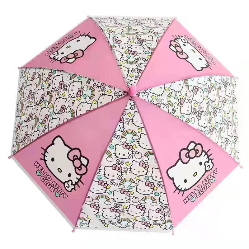 Sanrio Transparent Golf Long Rain Umbrella PVC HelloKitty Kuromi Melody ...