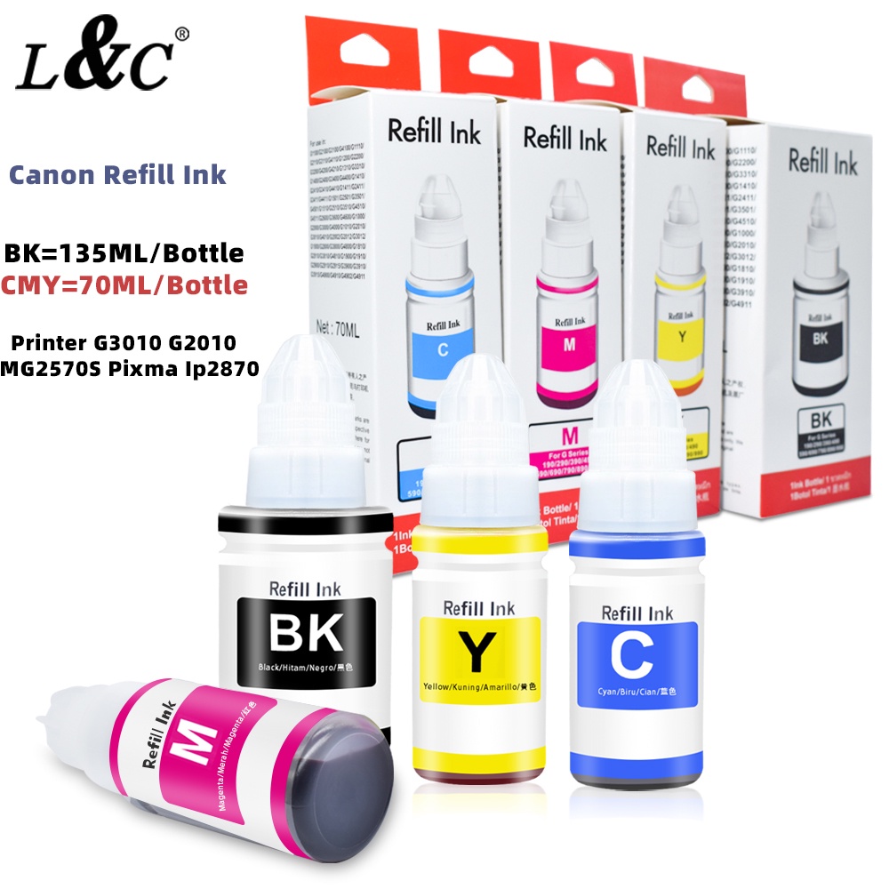 L&C Refill Ink 790 Ink Dye Ink Inkjet Ink For Canon Printer G3010 G2010