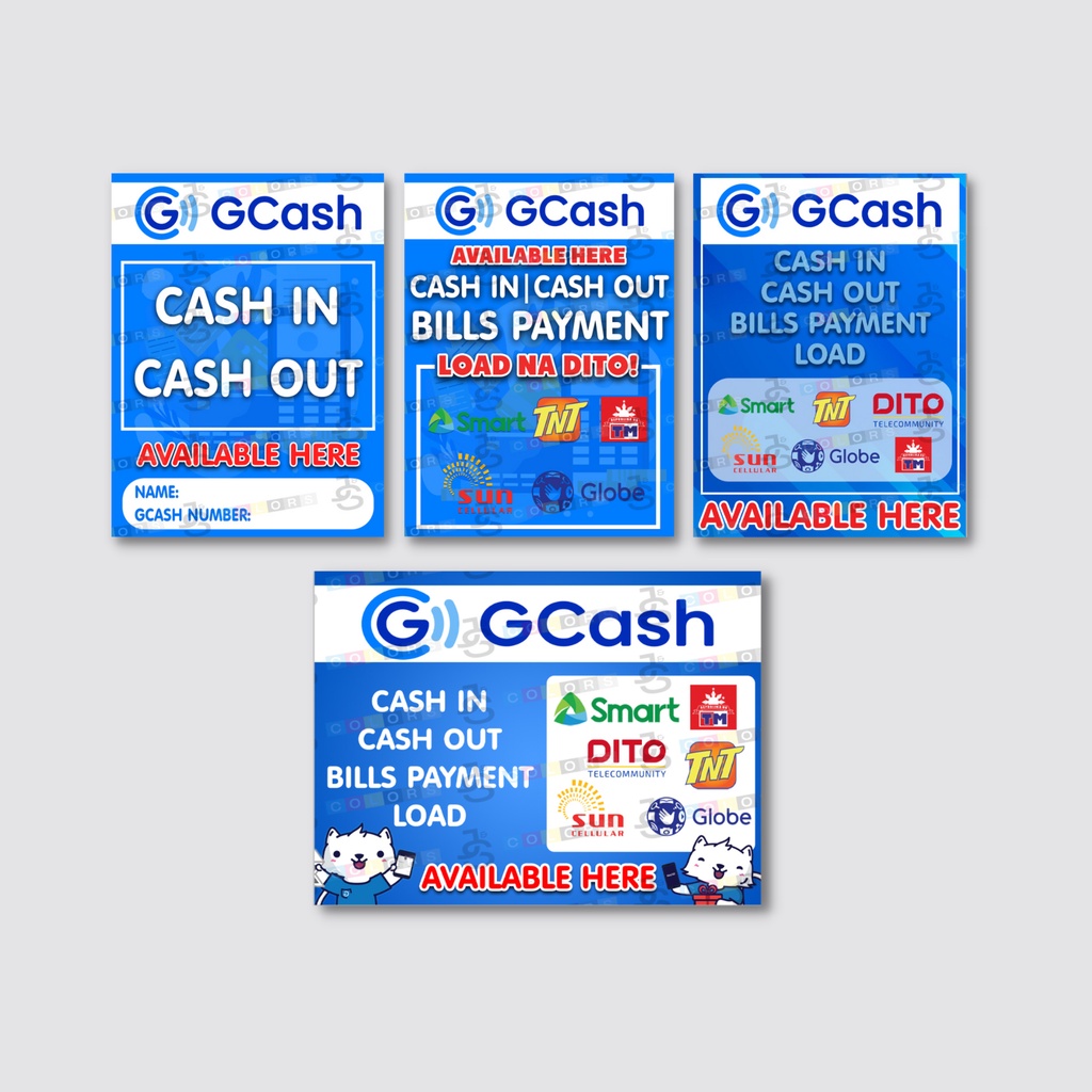 GCash Cash In Cash Out and Load Tindahan Business Tarpaulin Signage ...