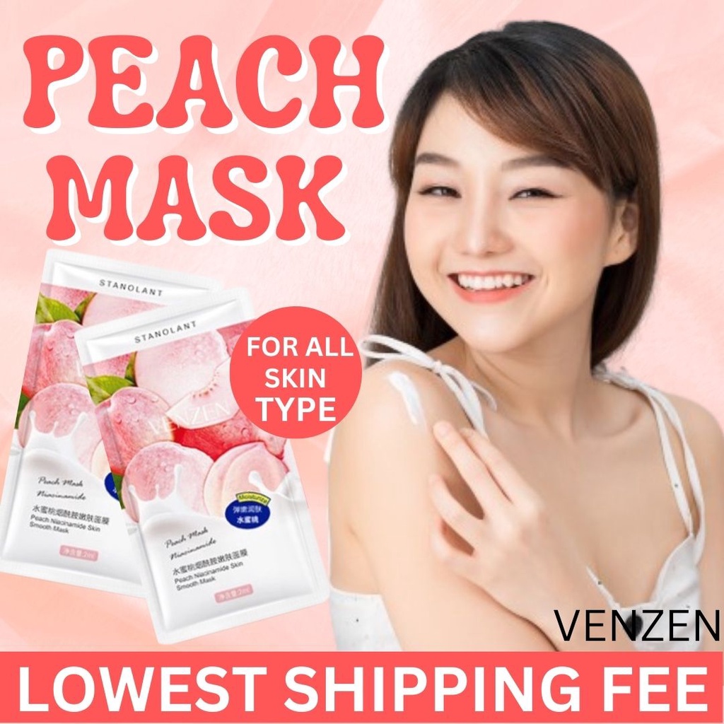 VENZEN PEACH MASK NIACINAMIDE | COLLAGEN MASK | MOISTURING | WHITENING ...