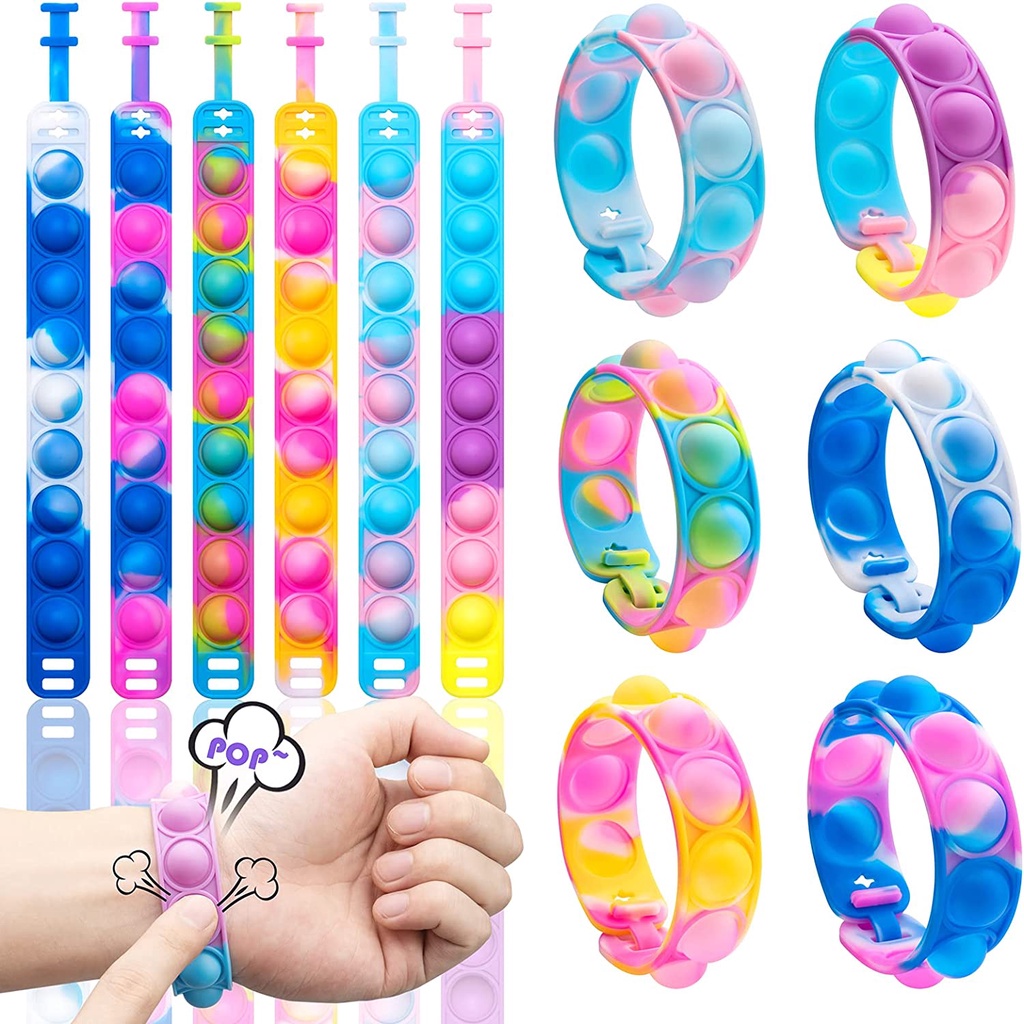 Bella Pop It Fidget Toy Colorful Cute Bracelet Tiktok Fidget Pop It Toy ...