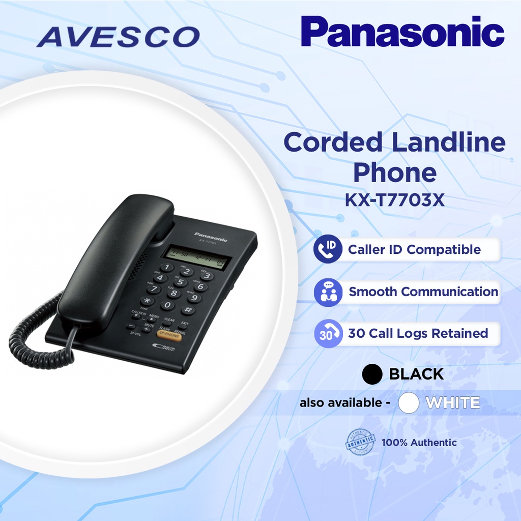 Panasonic KXT7703X Corded Phone (Black) Shopee Philippines