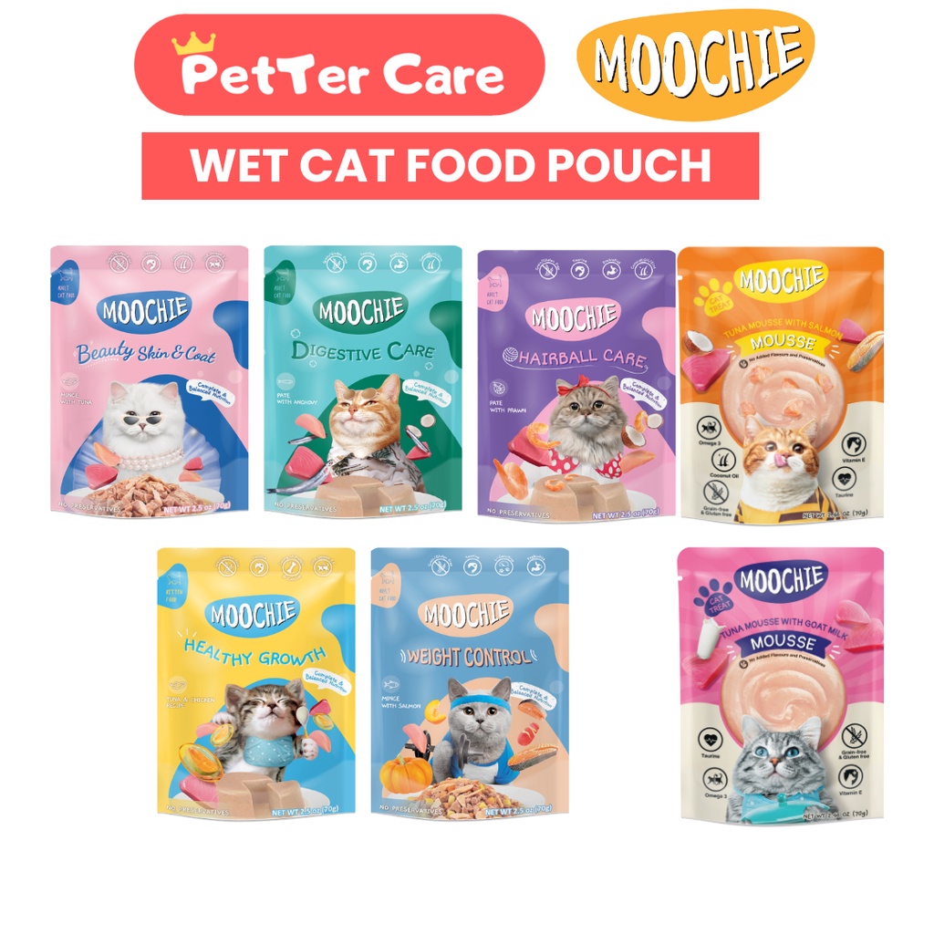 Moochie Wet Cat Food Mince/Pate/Mousse Assorted Flavors W/ Unique ...