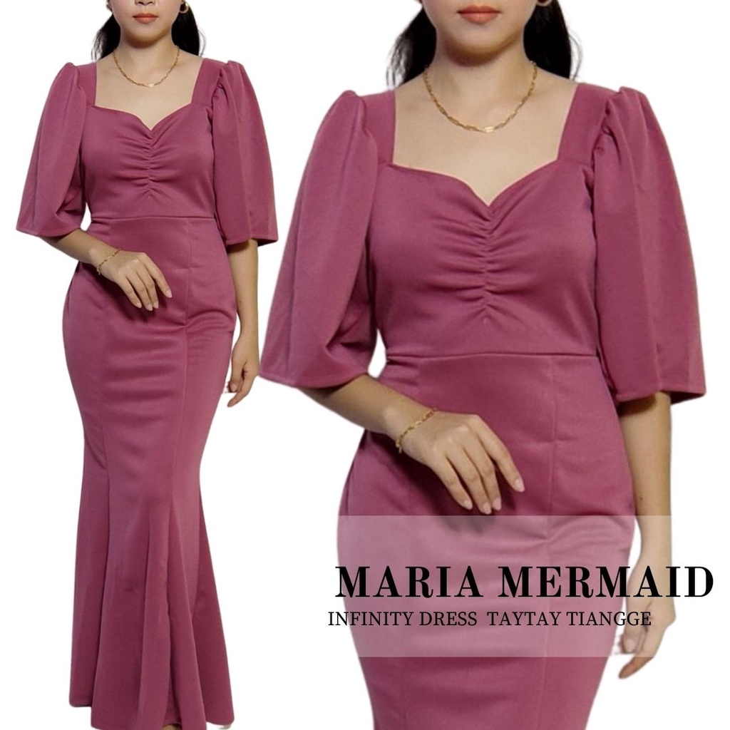 Filipiniana Modern Maria Puff Sleeves Dress Mermaid Taytay Direct Supplier Shopee Philippines 7975