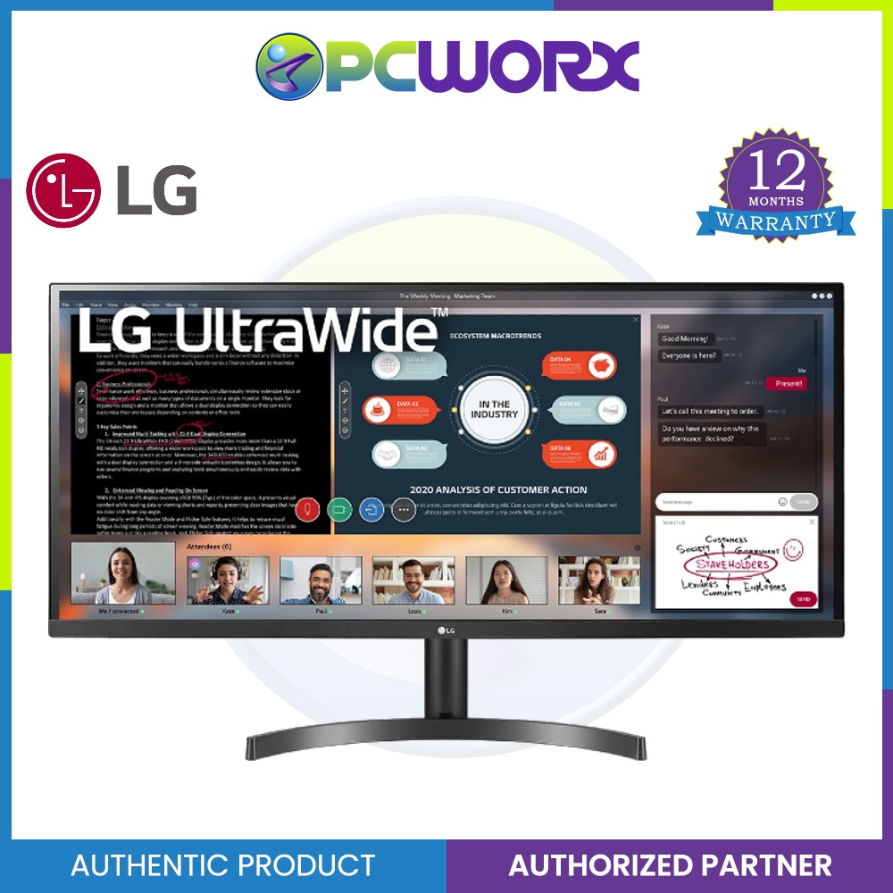LG 34WL500-B 34 Inch 21:9 UltraWide 1080p Full HD IPS Monitor with HDR 10