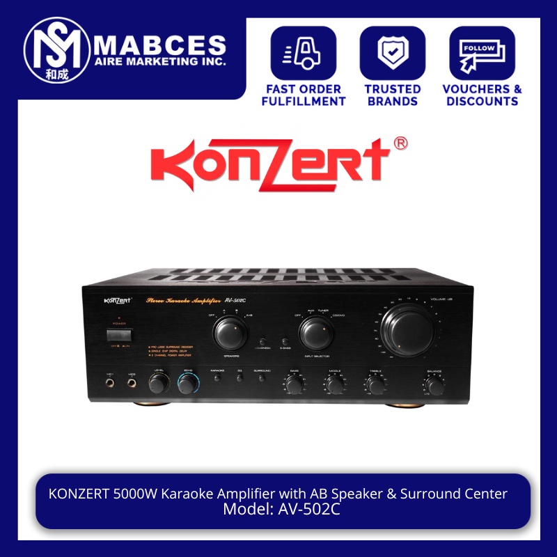 Konzert 5000w Karaoke Amplifier with AB Speaker & Surround Center AV