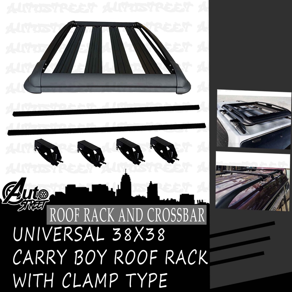 Universal 38x38 Carryboy Roof Rack Topload Carrier Bundle with Clamp