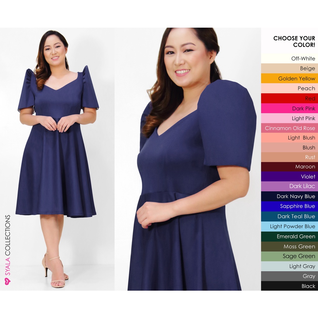 Filipiniana Inspired Party Plus Ceremony Plain Blue Dress Syala Collections Shopee Philippines