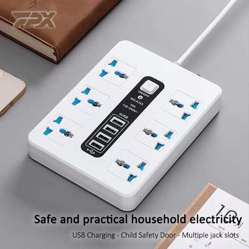 FPX Socket with USB Port MultiFunction 2M Extension Cord Leakage